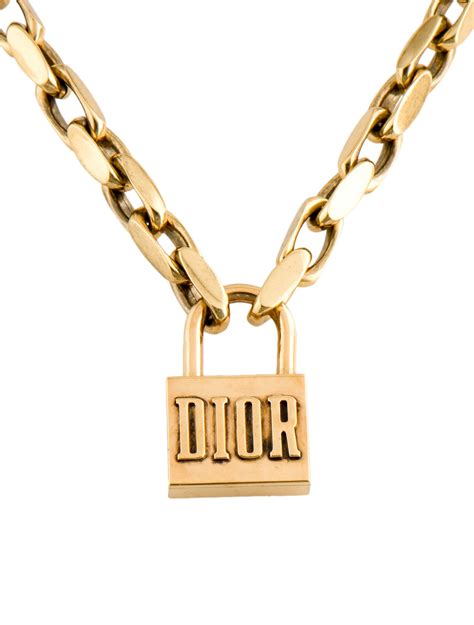 dior chunky lock necklace|christian dior necklace price.